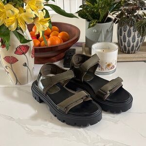 Zara Olive Green Sandals